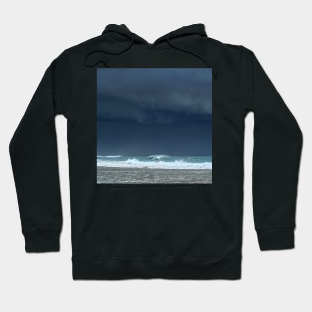 Stormy skies and playful dolphins Hoodie by incredi